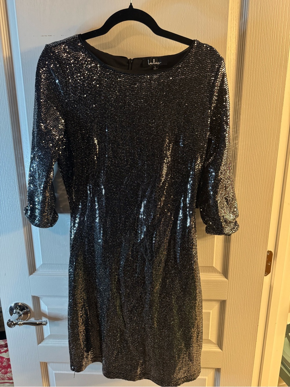 Lulu's NWT Gunmetal Sequin Mini Dress